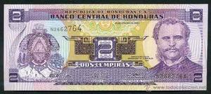 Billete De Antiguo De Honduras Dos 2 Lempiras 