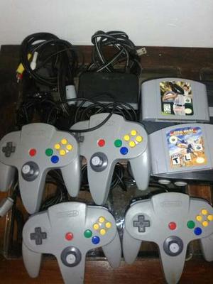 Nintendo 64+4 Controles+transformador+cables+2 Juegos+ Memor