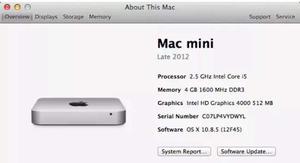 Apple Mac Mini Late  Core I5 2.5ghz 4gb Ram