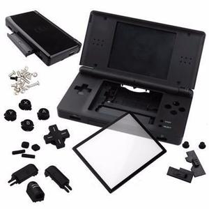 Carcasa Nintendo Ds Lite + Botones Tornillos Reemplazo Negra