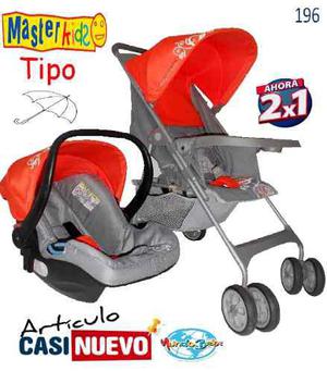 Coche Con Portabebe Masterkids Tipo Paraguas Impecable.-