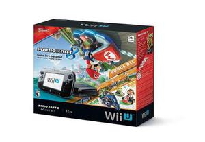 Nintendo Wii U Mario Kart 8 Nuevo Deluxe Set Negro / Game P