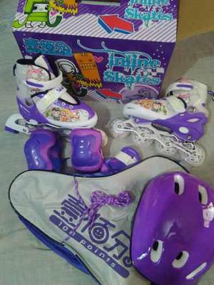 Patines En Linea Con Luces Para Niñas Hermosas Moda Soy