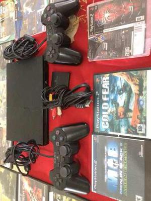 Play Station 2 Chipeado Con Controles Y Juegos Leer Descripc