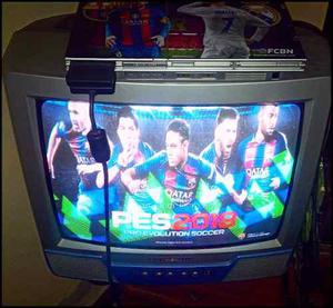 Playstation 2 Con Pes 2018 Todos Sus Accesorios Negociable