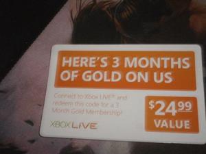 Codigo De Xbox Live Gold! Por 3 Meses!