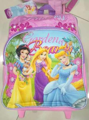 Bolso O Morral Escolar Con Ruedas De Princesas (disney)