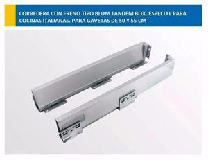 Corredera Con Freno Tipo Blum Tandem Box. Gavetas De 40cm