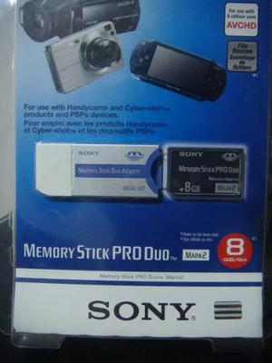 Memorias Psp Y Camaras Digitales Sony Stick Pro Duo 8 Gb.
