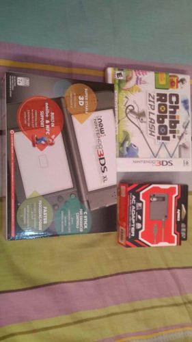 New Nintendo 3ds Xl + Adaptador + Juego Nuevo Y Sellado