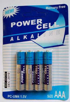 Pila Bateria Triple Aaa Power Cell Alkalina Pqte 4 Unidades