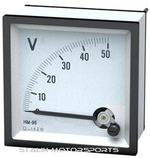 Voltimetro Panel 0 6 9 10 12 14 20 24 30 40 50 Voltios Reloj
