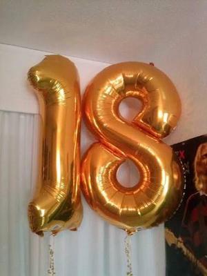 Globos Metalizados De Numeros 80cm