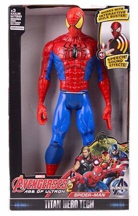 Spiderman Con Luz Y Sonido 30 Cm Muñeco Hombre Araña