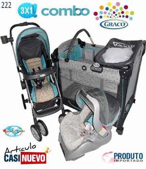 Corral Graco Unisex Con Coche Y Portabebe En Combo Impecable