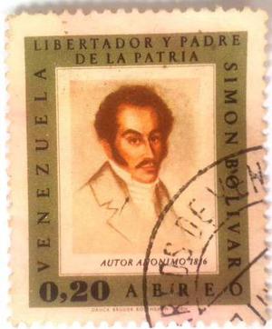 Estampilla Simon Bolivar Libertador Y Padre De La Patria 0,2