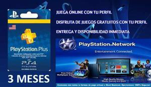 Playstation Plus Membresia 3mes Psn Ps3 Ps4 Vita