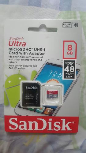 Memorias Micro Sd 8 Gb Ultra Rápida Selladas Nuevas