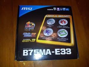 Tarjetas Msi B75ma-e33, Combo Procesado Intel 3.0, Memoria D
