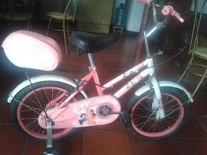 Bicicleta 16 Para Niña Rosada Con Cestica