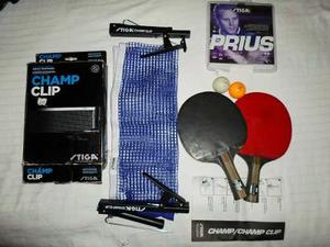 Raquetas De Ping Pong Con Malla Stiga Y Pelotas (combo)