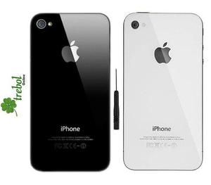 Tapa Trasera Iphone 4s 4g Apple Cristal Vidrio Blanco Negro