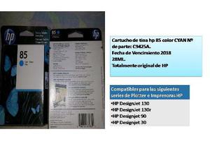 Cartuchos Hp 85 Originales Para Plotters Azul Y Magenta
