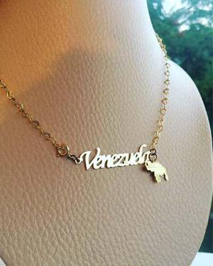 Collar De Cadena De Corazón Venezuela Con Mapa