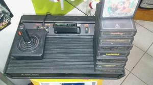Atari 2600 Asi Como Ve En La Foto Con Sus Cables Y 9 Juegos