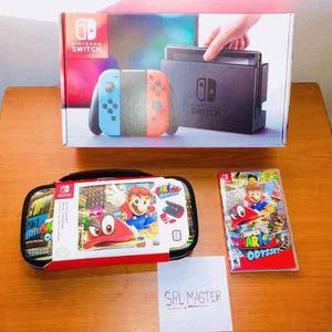 Nintendo Switch + Super Mario Odyssey + Estuche