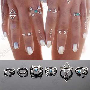 Set De 6 Anillos Midi Rings