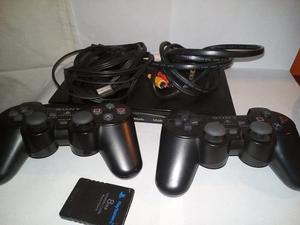 Ps2 Slim Chipeado Con Memoria,doscontroles Y Juegos