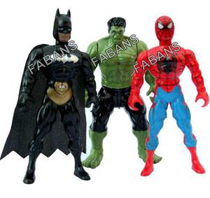 3 Muñecos Vengadores Hulk Batman Spiderman Juguetes Niño