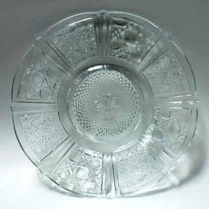 Bonito Plato Vidrio Depressed Glass Centro Textura Diamantes
