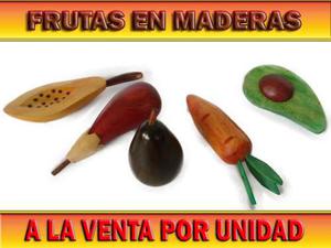 Frutas De Maderas Por Unidad Artesanía Hogar Mesa Adorno