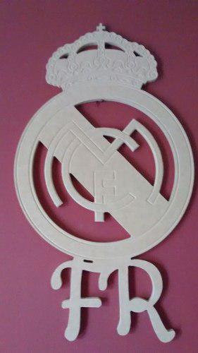 Logo Real Madrid Personalizado Con Tus Iniciales Mdf Crudo