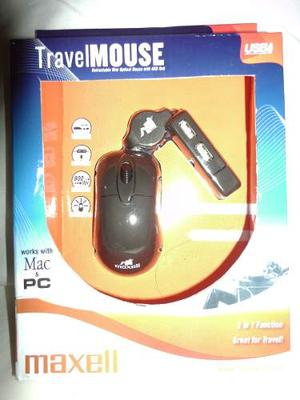 Mouse Optico Traveler Viajero Con 2 Puertos Usb Maxell