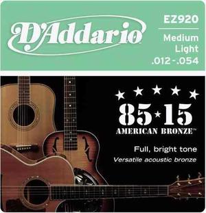 Set De Cuerdas D Addario Bronce Para Guitarra Acústica 012
