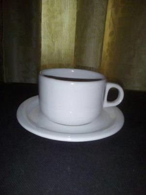 Taza De Cafe Con Plato Porcelana Ceramica Vidrio