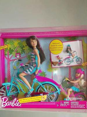 Barbie Y Hermana De Paseo En Bicicleta, Articuladas.