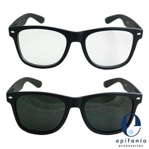 Monturas Pasta Retro Wayfarer Negro Mate Para Formulas Sol