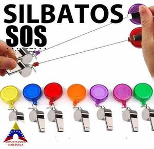 Silbato Pito Seguridad Retractil S.o.s Hasta 100 Decibeles