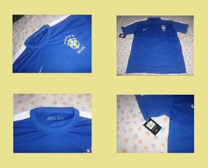 Camisa De Futbol Seleccion Brasil Talla L (alternativa) Azul