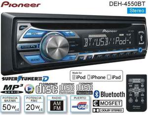 Reproductor Pioneer Dehbt/bluetooth/usb/phone/aux/mosfet