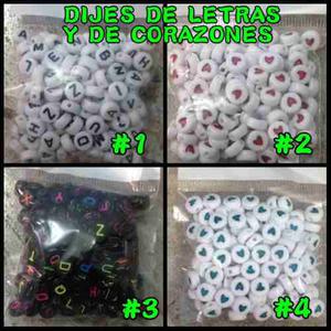 Dijes De Letras Y Corazones Por Pqts Pesados