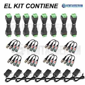 Kit Seguridad Vídeo Balun Transformadors Adaptadors 32