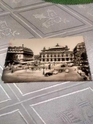 Postal Antigua Con Dedicatoria. Plaza De La Opera De Paris