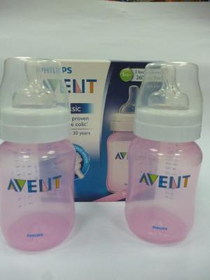 Set De 2 Biberones Philips Avent Rosados De 260 Ml / 9 Oz