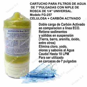 Cartucho Carbón Activado 7pulg + Filtro Agua + Neveras