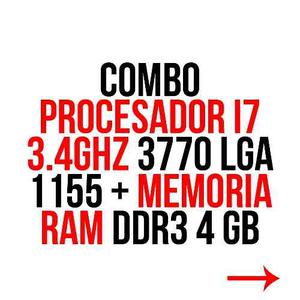 Combos Procesador I7 3.4ghz  Lga  + Memoria 4gb Ddr3